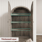 72" Arched Tall Kitchen Pantry Cabinet, Freestanding Farmhouse Kitchen Pantry Storage Cabinet with 2 Large Drawers, Wooden Pantry Cabinets for Kitchen, Dining & Living Room, Rustic Gray