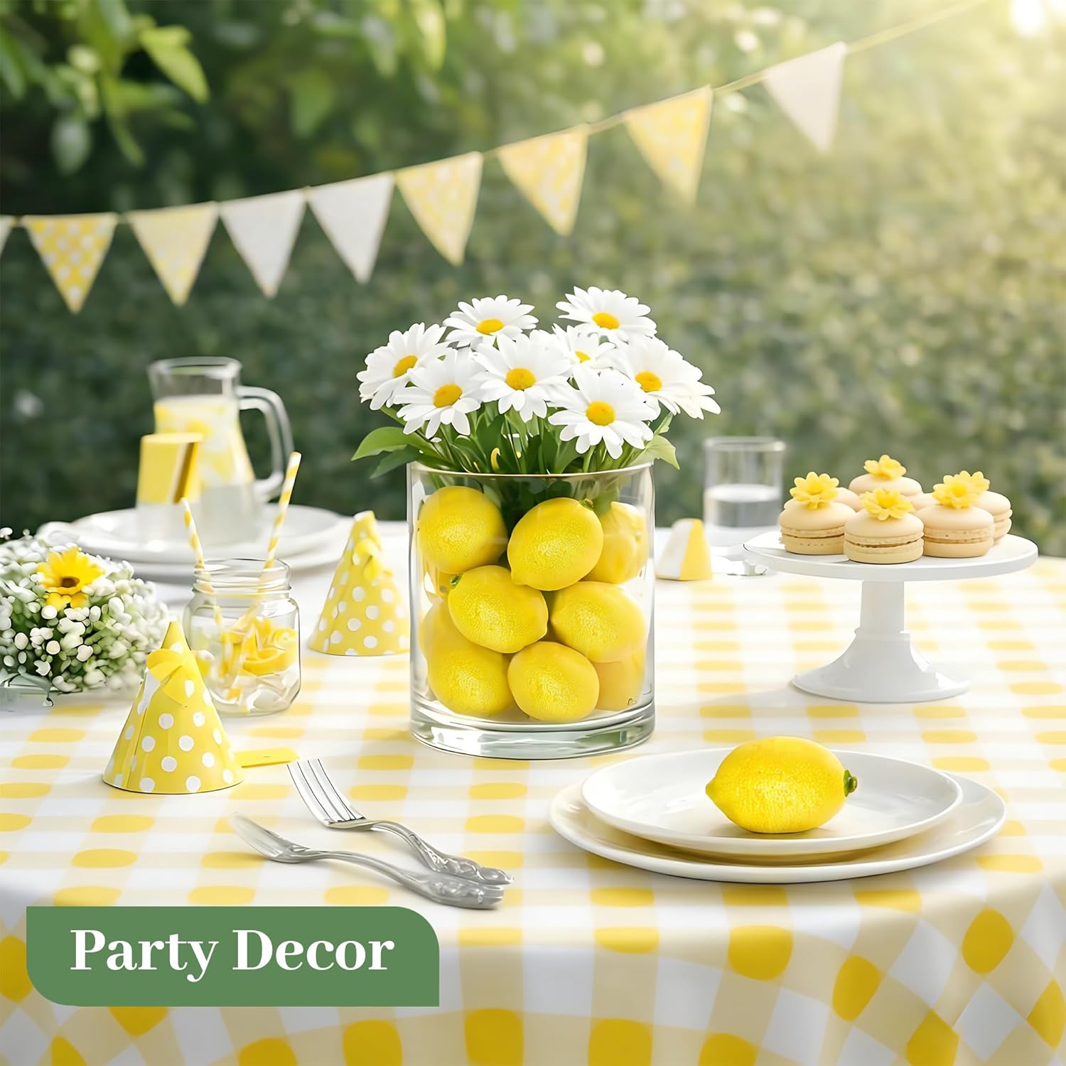 Toopify Fake Lemons, 20 Pcs Ultra Realistic Artificial Fruit with Natural Texture, Matte Non-Glossy Home Kitchen Table Decor for Photography and Party