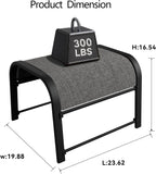 Outdoor Footstool Ottoman with Sturdy Metal Frame & Breathable Textilene Fabric, All-Weather Portable Footrest for Patio, Lawn, Garden, Poolside, Balcony, Camping, Porch & Indoor Use (1, black)