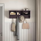 Modern Entryway Wall Mounted Coat Rack, with 4 Dual Hooks Living Room Storage Shelf,for Kitchen Home