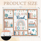 3.3 x 3.9 ft Boho Classroom Rug Library Reading Rug Calming Corner Mat Bookshelf Mental Health Area Washable Non Slip Soft Fluffy Carpet for School Bedroom Living Room Playroom