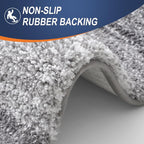 OLANLY Bathroom Rugs Sets 3 Piece, Soft Absorbent Microfiber Bath Mats and U-Shaped Contour Toilet Rug, Machine Wash Dry, Plush Shaggy Bath Mat Set for Bathroom (30"x20"+24"x16"+24"x20", Grey)