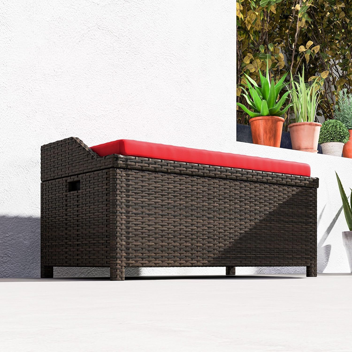 Outdoor Storage Bench with Cushion