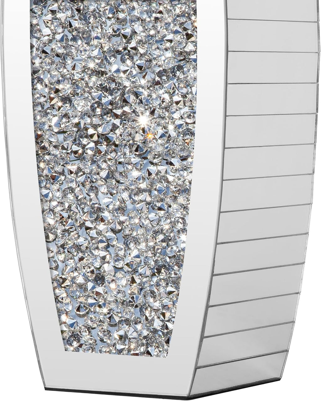 SHYFOY 36" Tall Crushed Diamond Floor Vase Silver Mirrored Tall Vases for Floor Large Crystal Decorative Glass Standing Vase Luxury for Home Decor Living Room Office Bedroom Kitchen