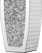 SHYFOY 36" Tall Crushed Diamond Floor Vase Silver Mirrored Tall Vases for Floor Large Crystal Decorative Glass Standing Vase Luxury for Home Decor Living Room Office Bedroom Kitchen