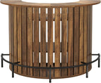 Tribesigns 4-Tier Bar Table, 47.24" Mini Home Bar Table with Footrest, Arc-Shaped Modern Bar Cabinet for Home, Living Room, Rustic Brown