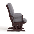 Storkcraft Tuscany Glider & Ottoman with Lumbar Pillow, Espresso/Gray Swirl