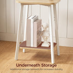 MAHANCRIS Side Table, Small Rectangular End Table with Storage Shelf, 2-Tier Bedside Table Sofa Couch Table, Nightstand for Small Spaces, Living Room, Bedroom, Natural ETBN4701