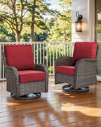 Luxury 22x24/22x25 6-Inch Outdoor Chair Cushions Set of 4 - Heavy Duty Water-Resistant Seat Cushion for Patio Furniture Set Dining Gliding Rocking Chairs Loveseat L-Shape Sofa - Red