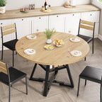 Jocoevol Round Dining Table,Kitchen Dining Room Circle Dinner Pedestal Table,Space Saving Wood Kitchen & Dining Room Furniture (Natual Wood, 42In)