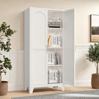 Metal Pantry Cabinet, Kitchen Pantry Storage Cabinets with 2 Door and Adjustable Shelves, Freestanding Cupboard for Kitchen, Dining Room