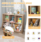 HONEY JOY Toy Storage Organizer with Bookcase, 5-Cubby Children Bookshelf Toy Storage Cabinet, Open Kids Toy Storage Shelf Book Display Rack for Playroom, Bedroom, Kindergarten, Nursery, School