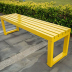 Park Bench, Outdoor Benches Made of Thickened Steel Pipes, with Fixed Holes, Integrated Welding Garden Bench with Foot Pads (Red,180cm/70.9in)
