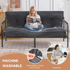 Futon Mattress Full Size 8",Foldable Futon Sofa Couch Bed,Floor Mattress Thick High Density Shredded Foam(Frame Not Included),Medium Firm Japanese Style Sleeping Pad for Guest Bedroom Living,DarkGrey