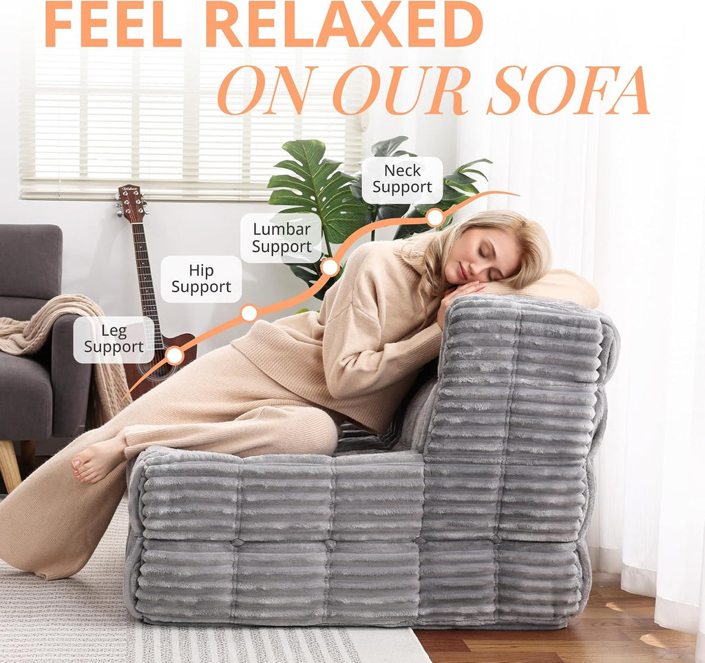 Hybrid Bean Bag Beanbag Chair for Adults Fireside Floor Togo Sofa with High Density Comfortable Memory Foam & Pocket Springs for Living Room, Bedroom