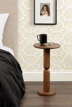 Kate and Laurel Macron Modern Mango Wood Round Side Table, 12 x 12 x 22, Walnut Brown, Transitional Wooden Pedestal Table for Use as Indoor Plant Stand or Useful Living Room End Table