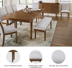 Signature Design by Ashley Lyncott 59" Upholstered Solid Wood Frame Dining Bench, Gray/Brown