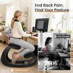 Ergonomic Kneeling Chair - Adjustable Seat, Smooth Rocking Base for Active Posture, Relieves Back & Spine Pressure for Office &Home Sturdy Kneeling Desk Chair Holds 300 lbs, Durable & Stable