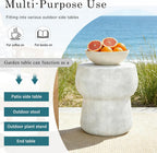 14.37" Side Table with Crack Process,Morden Concrete Accent Coffee Table with Double Barrel Shape,Garden Stools for Patio,Backyard,Outdoor,Indoor,Grey