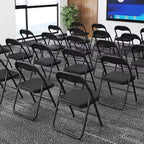 Folding Chair with Padded Cushion and Back, Foldable Office with Comfortable Cushion for Home and Office,(Blue)