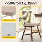 downluxe Indoor Chair Cushions for Dining Chairs,Kitchen Chair Pads with Ties and Non-Slip Backing, 16" x 16" x 2", Oatmeal Beige, 6 Pack