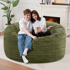 3FT Bean Bag Chair,Giant Bean Bag Chairs for Adults,Big Bean Bags with Memory Foam Filled, Large Beanbag Chairs with Chevron Plush Cover-Green