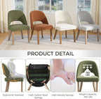 Wooden Dining Chairs Set of 4, Upholstered Modern Chenille Dining Room Chair Kitchen Chairs, Comfy Farmhouse Dinner Chair for Kitchen Dining Room, Green