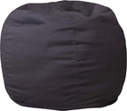 EMMA + OLIVER Small Solid Gray Bean Bag Chair for Kids and Teens