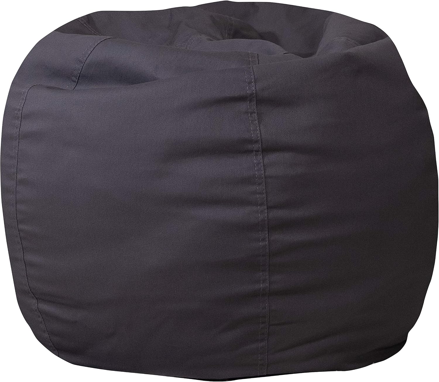 EMMA + OLIVER Small Solid Gray Bean Bag Chair for Kids and Teens