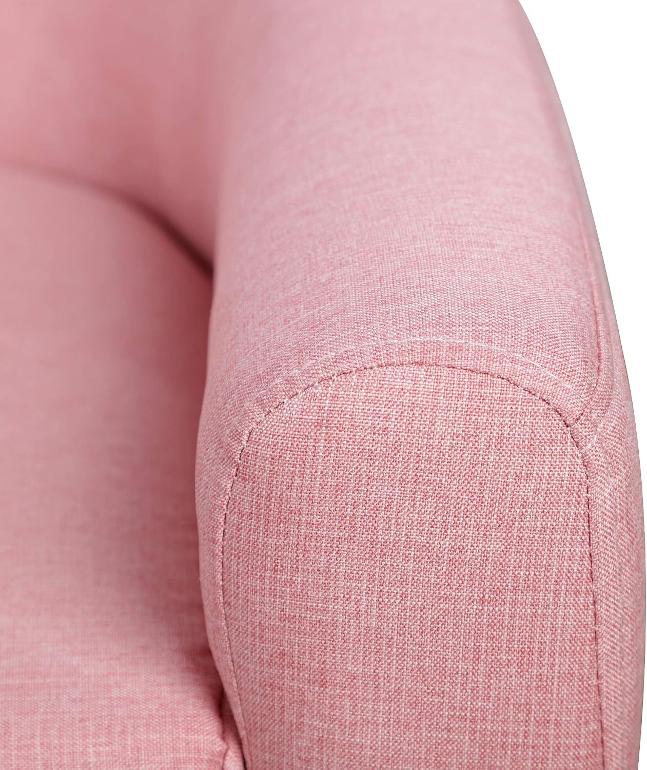 2 Seat Sofa Linen Fabric and Wooden e Sofa for and Toddlers Ages 3 7, 11" High Seat, Pink