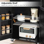HOOBRO Kitchen Island with Power Outlet, Rolling Kitchen Island with Large Worktop, Kitchen Island Cart with Spice Rack and Drawer, Island Table for Dining Room, Rustic Brown and Black BF88UZD01
