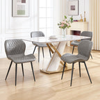 Dining Chairs Set of 4, Comfy Modern Dining Chairs with Thick Cushions, Upholstered Fabric Kitchen Side Chairs with Adjustable Metal Legs for Dining Room (Light Grey)