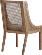 Christopher Knight Home Yone Dining Chairs Set of 2, Modern Dining Chair with Fabric Upholstery, Rubberwood Frame Kitchen Chairs with Cane Webbing, Extra Seat for Dining Room, Beige + Brown
