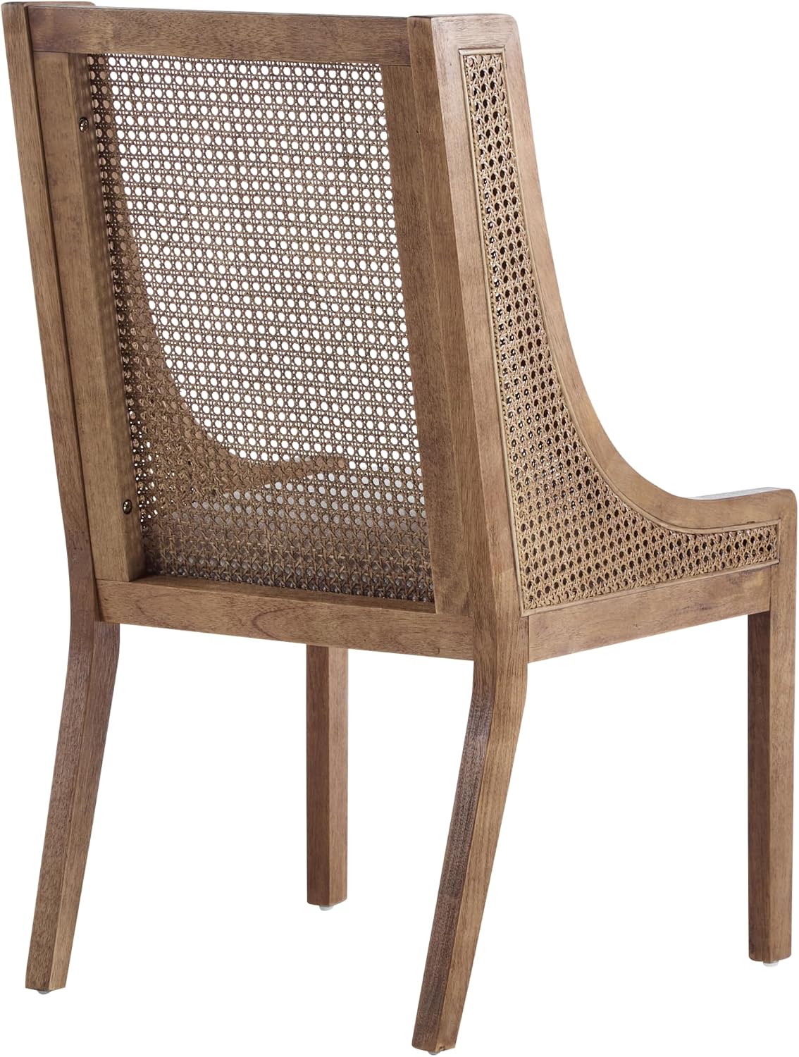 Christopher Knight Home Yone Dining Chairs Set of 2, Modern Dining Chair with Fabric Upholstery, Rubberwood Frame Kitchen Chairs with Cane Webbing, Extra Seat for Dining Room, Beige + Brown