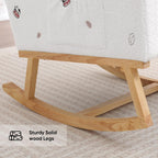 HCHAIRH Rocking Chair Nursery, Sherpa Nursing Rocking Chairs, Upholstered Nursery Glider Rocker for Mom Nursery Morden Rocking Chair with Side Pocket for Living Room,Bedroom,Teddy White Cow Printed