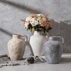 Ceramic Rustic Farmhouse Vase,8.85 Inch White Ceramic Decorative Flower for Home Decor Table Living Room Kitchen Bedroom Shelf Mantel Wedding Centerpiece Holiday & Wedding