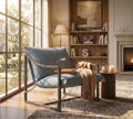 GarveeHome Sling Accent Chair, Mid Century Modern Chair, Sturdy Metal Frame with Removable Cushion, Comfortable Armchair for Living Room, Bedroom, or Reading Nook, Gray