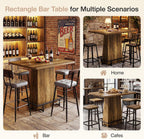Tribesigns 47" Bar Table, Rustic Industrial Pub Table with Metal Footrest, Rectangular Tall Bar Table for Bar, Restaurant, Patio, Coffee, Easy to Assemble (Brown)