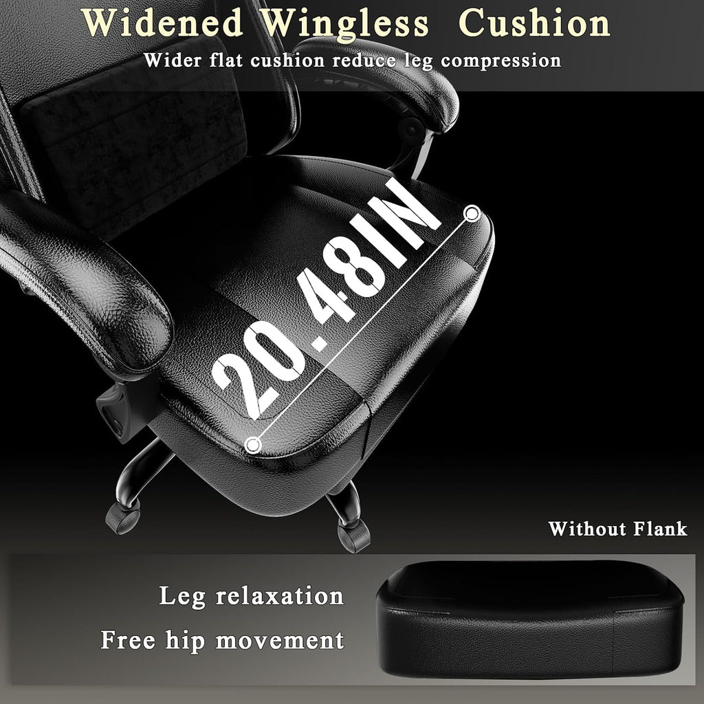 Gaming Chair, High Back Computer Chair with Pocketed Spring Cushion and Footrest, Height Adjustable Game Chair with Headrest and Lumbar Support