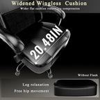Gaming Chair, High Back Computer Chair with Pocketed Spring Cushion and Footrest, Height Adjustable Game Chair with Headrest and Lumbar Support