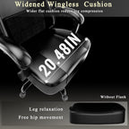 Gaming Chair with Pocket Spring Cushion and Footrest, Ergonomic Computer Chair for Adults, Breathable PU Leather Game Chair