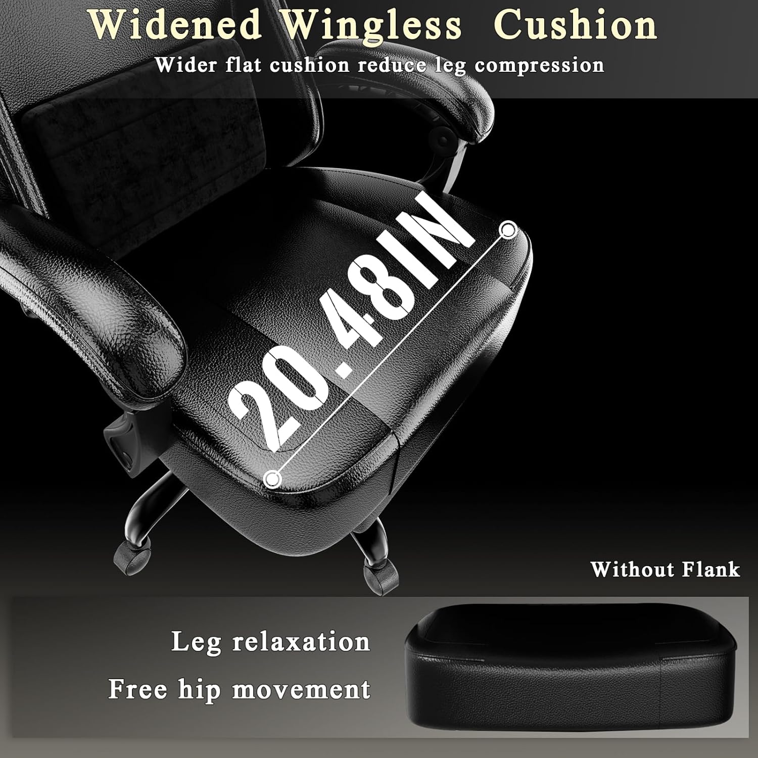 Gaming Chair with Pocket Spring Cushion and Footrest, Ergonomic Computer Chair for Adults, Breathable PU Leather Game Chair