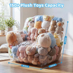 NTYNTY Clear Stuffed Animal Storage Bean Bag Chair Cover for Kids,Extra Large Beanbag Chair Cover with Zipper,PVC Bean Bag Chair Plush Toys Storage & Organizing