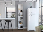 Pantry,Four Legs,Three Interior Shelves,Two Shelves,Two Cabinets for Kitchen,Laundry,Living Room,Bedroom-White,15.7 * 13.7 * 13.7