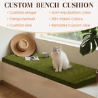 Custom Bay Window Cushions, Window Seat Cushions for Indoor Furniture, Breakfast Nook, Mudroom, Banquette Bench Cushion, Simple and Stylish Herringbone Fabric, Non-Slip & Removable, Pipe Design