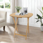 Oversized Hardwood Folding TV Tray Table, 25.5 Inches | Natural, For Dinner, For Eating