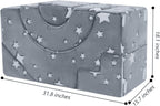 MeMoreCool Toddler Foam Climbing Couch – Modular Kids Sofa with Slide & Stairs | Convertible Sectional Play Couch for Babies & Toddlers, Glow‑in‑the‑Dark Stars, Soft Foam Playroom Furniture