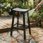 Stoog All-Weather Bar Stools Set of 2, 28" Outdoor Barstools with 400 lbs Capacity, Low Maintenance HIPS Patio Furniture for Kitchen Counter, Deck & Garden, Black