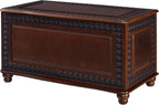 BOWERY HILL 40" x 21" Traditional Wood Cedar Blanket Chest, Flip Open Storage, Fully Lined with Cedar, for Bedroom/Living Room, in Deep Tobacco Finish