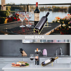 4 Pcs Single Wine Bottle Holder Black, Countertop Wine Rack, Tabletop Metal Wine Bottle Holder Stand Organizer for Cabinet,Bar